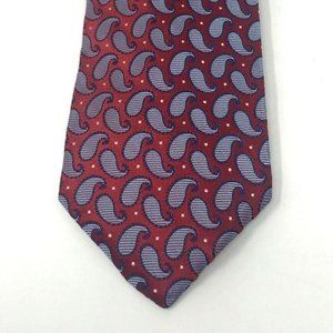 ROYAL CLASSIC  Mens Necktie Paisley RED NAVY BLUE